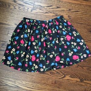 Urban Outfitters Black Floral High Waisted Skirt
